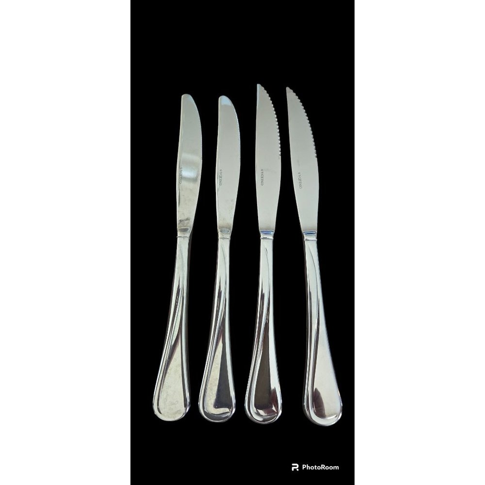 Oneida Flight Reliance Two Dinner & Two Steak Knives Heavy Duty Stainless